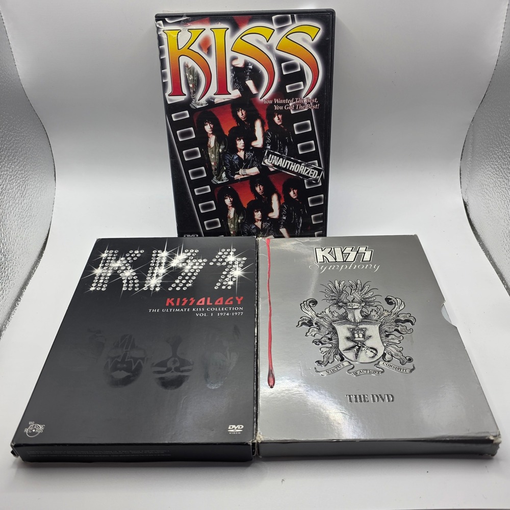 KISS DVD Lot‎ Kissology Vol 1 1974-1977 & Kiss Symphony & The Unauthorized DVD